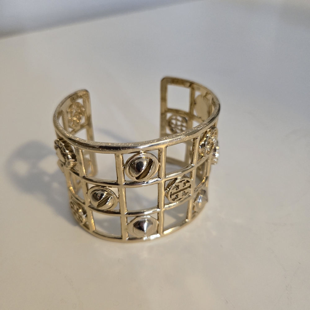 Tory Burch Gold Geometric Cuff Bracelet